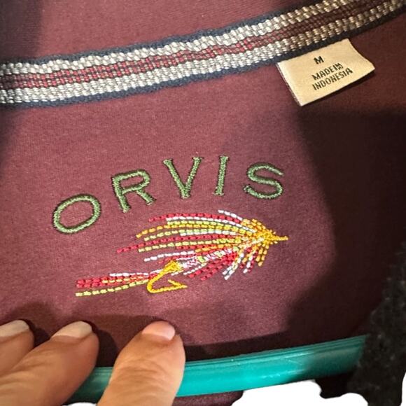 Orvis Gray 1/4 Zip Cotton Blend Long Sleeve Mock Neck Knit Sweater Men Sz M - Picture 7 of 8